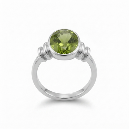 Peridot Men Ring - Round Cut