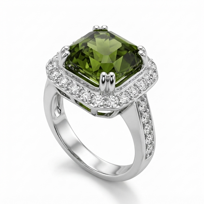Peridot Women Ring - Cushion