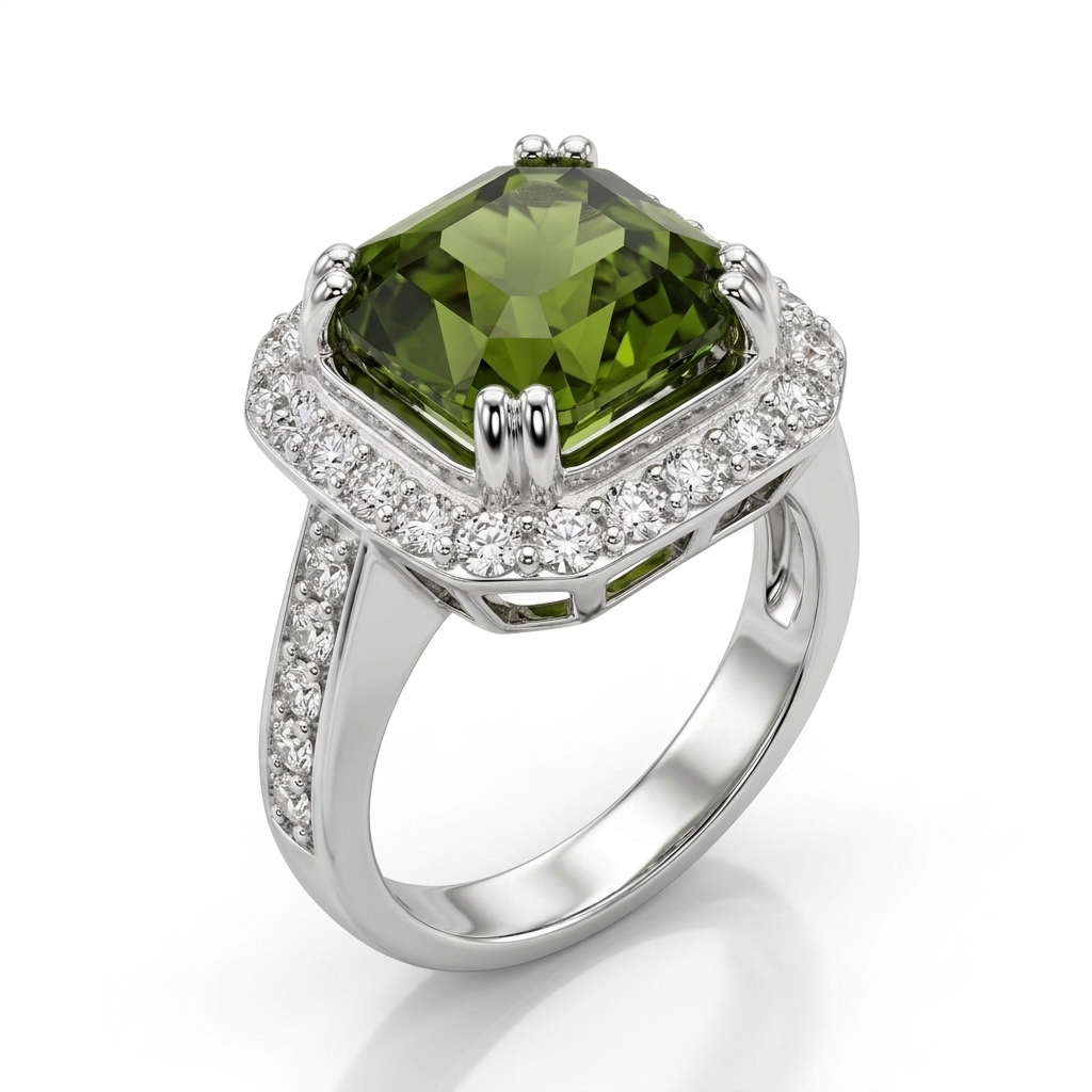 Peridot Women Ring - Cushion