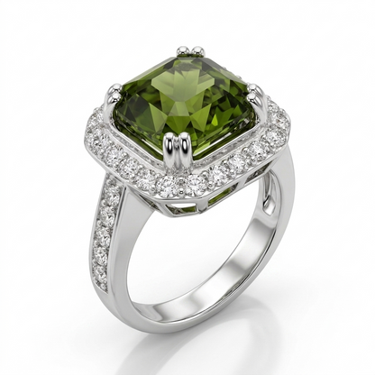 Peridot Women Ring - Cushion