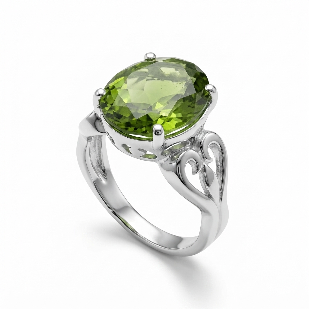 Peridot Women Ring - Filigree
