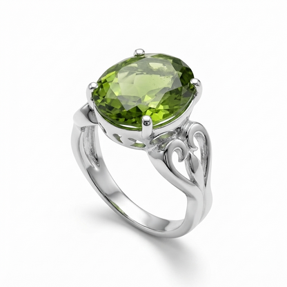 Peridot Women Ring - Filigree