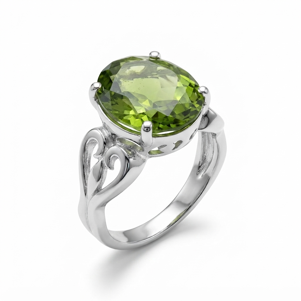 Peridot Women Ring - Filigree