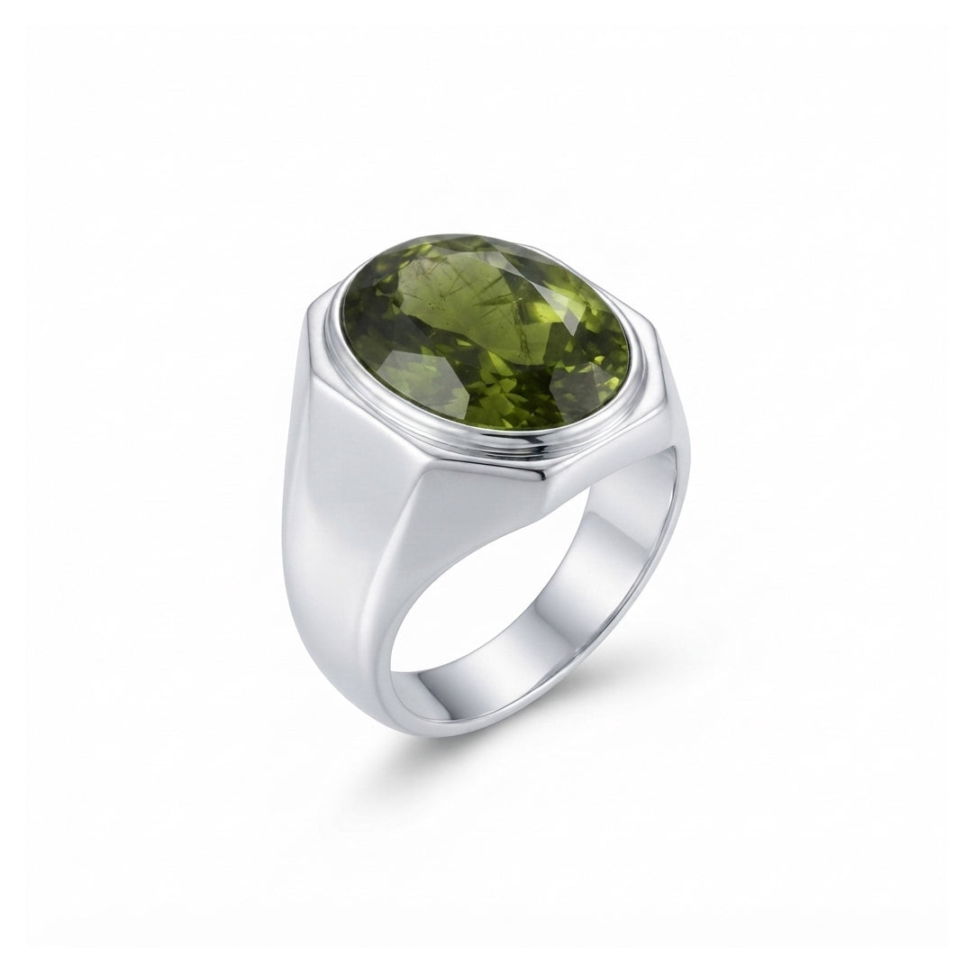 Peridot Men Ring - Octagonal