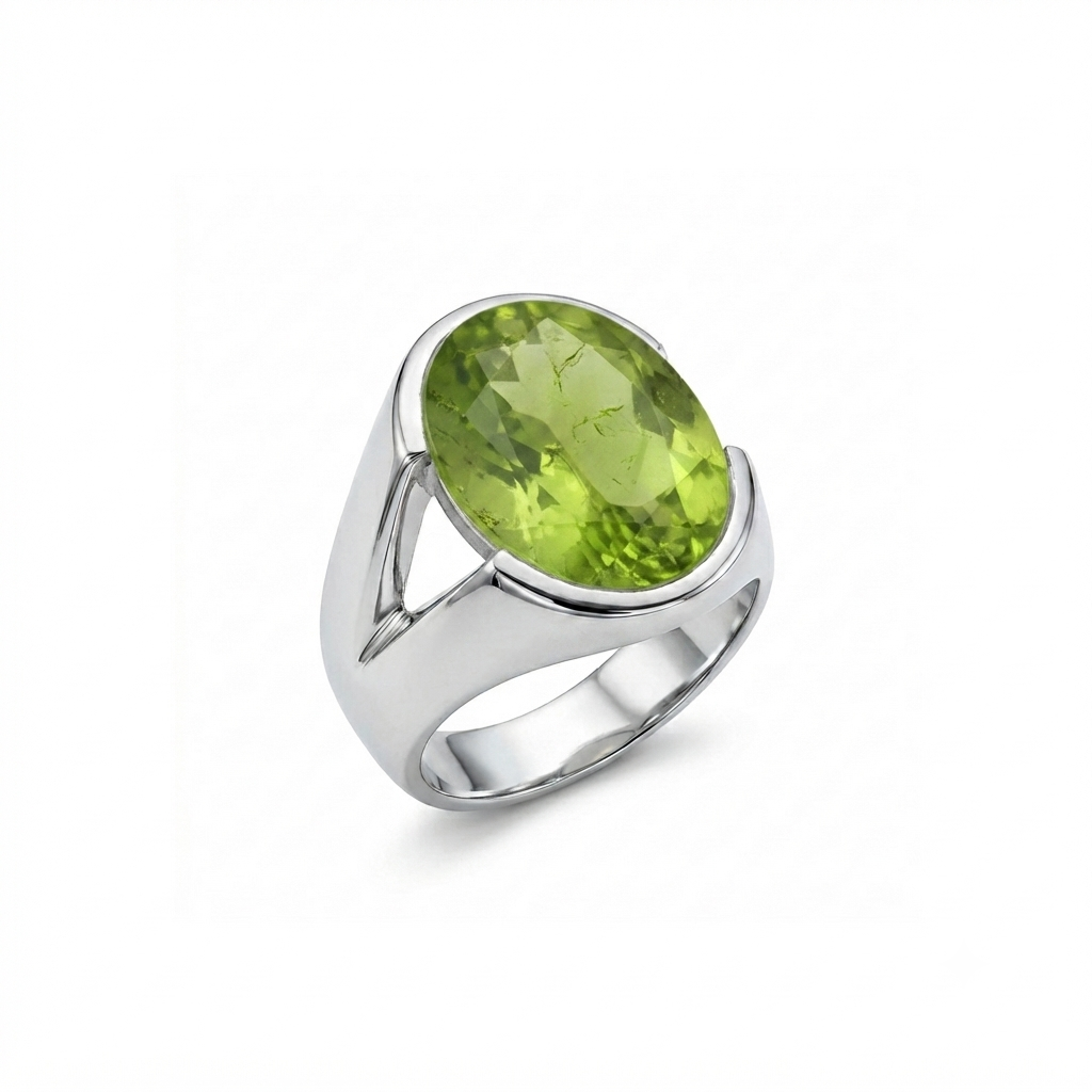 Peridot Men Ring - Open Shank