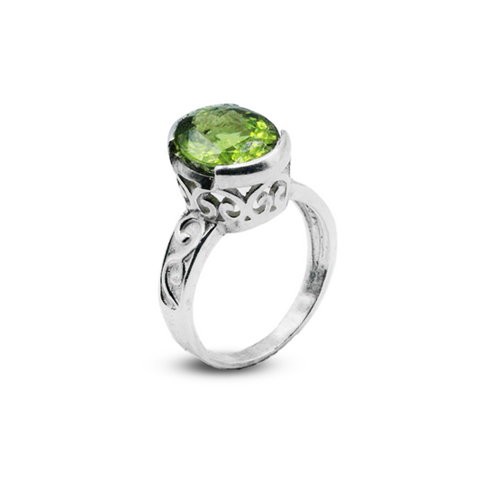 Peridot Women Ring – Horn Band