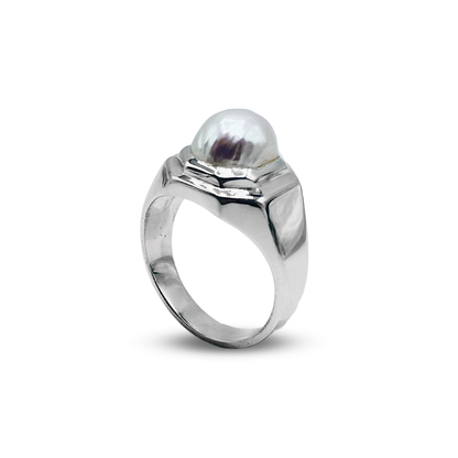 Pearl Men Ring - Hexa Corner Design
