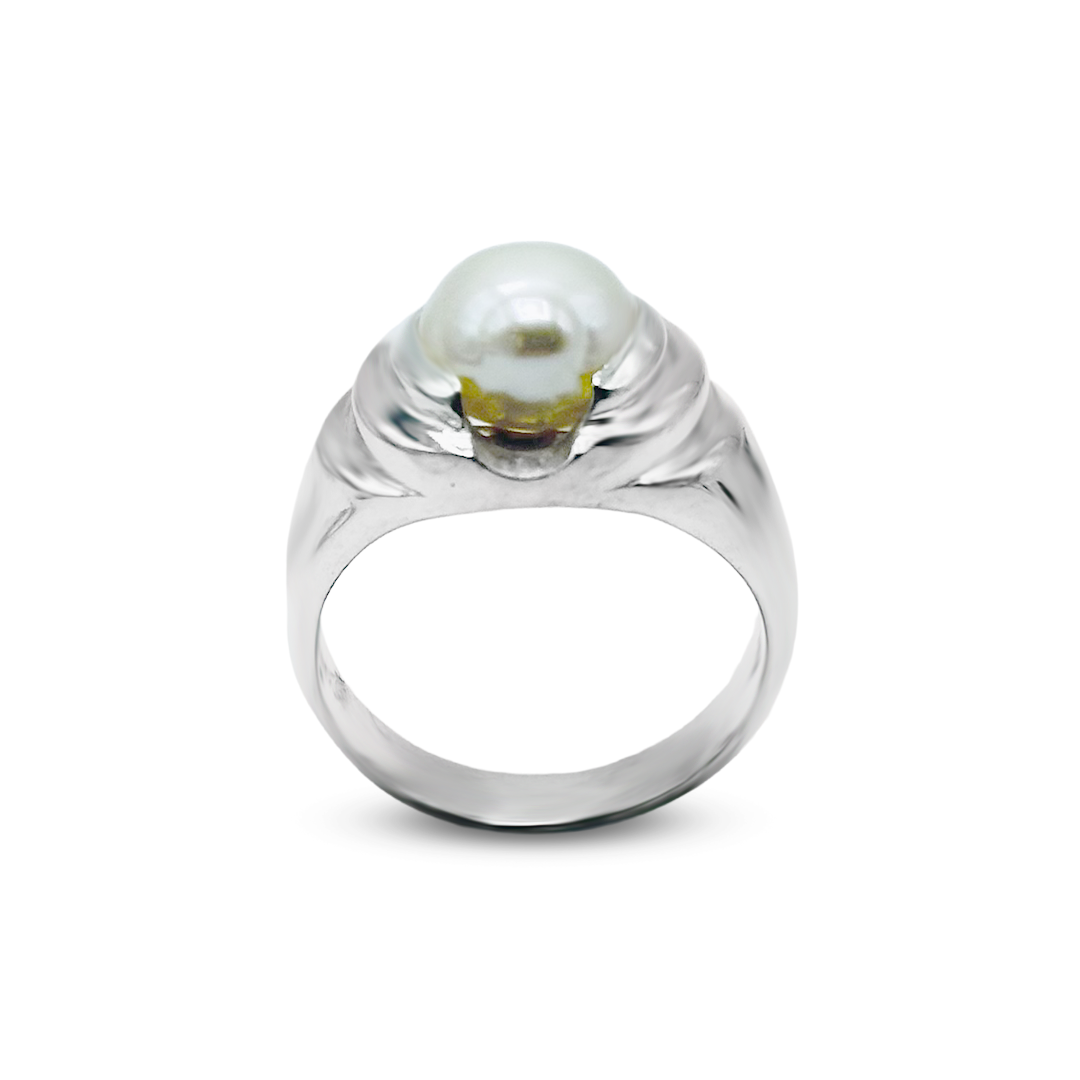 Pearl Men Ring - 2 Layer Cup Design