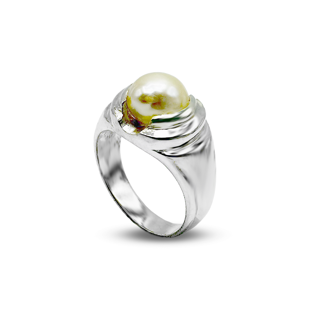 Pearl Men Ring - 2 Layer Cup Design