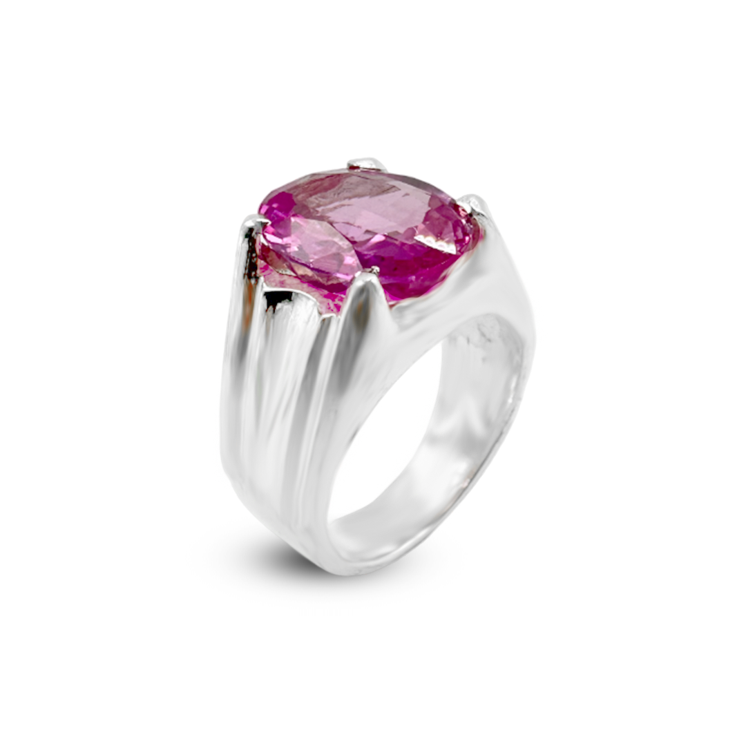 Blue Topaz Men Ring - Pink Topaz Men Ring