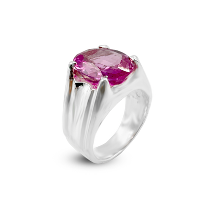Blue Topaz Men Ring - Pink Topaz Men Ring