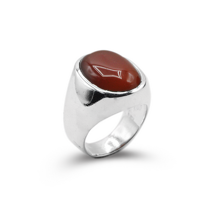 Red Agate Men Rings – Casual Wear Design