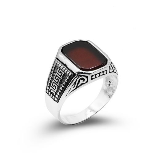 Red Agate Men Rings – Ottoman Ring