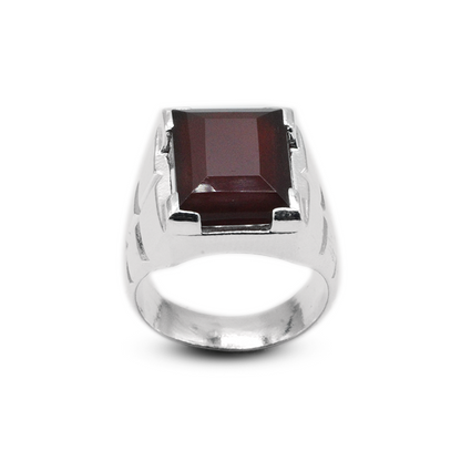 Red Agate Men Rings – Bracket Band