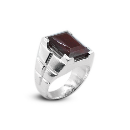 Red Agate Men Rings – Bracket Band