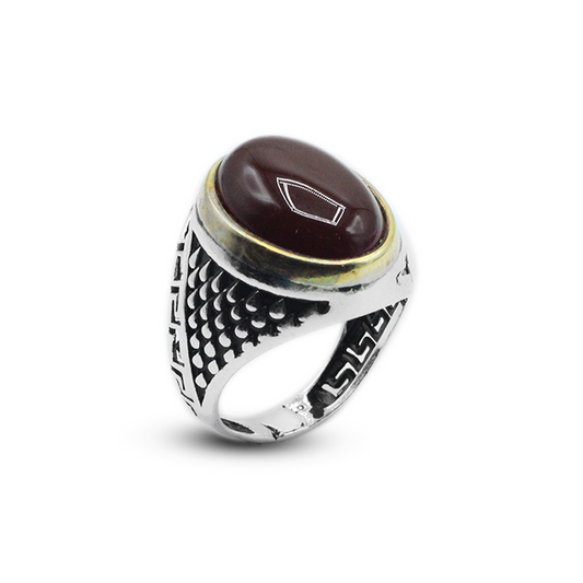 Red Agate Men Ring – Carpet Ring