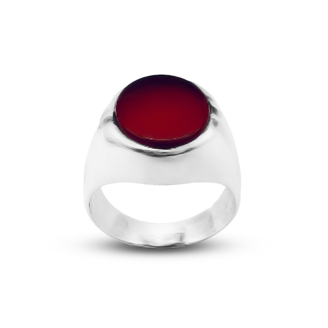 Red Agate Men Ring – Tulip Ring