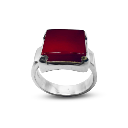 Red Agate Men Ring – Sholder Band