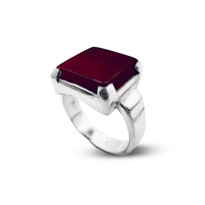 Red Agate Men Ring – Sholder Band