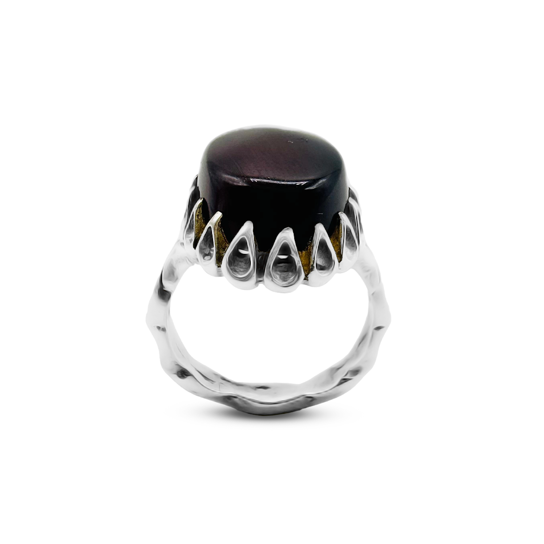 Red Agate Men Ring – Flame band