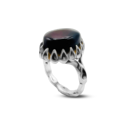 Red Agate Men Ring – Flame band