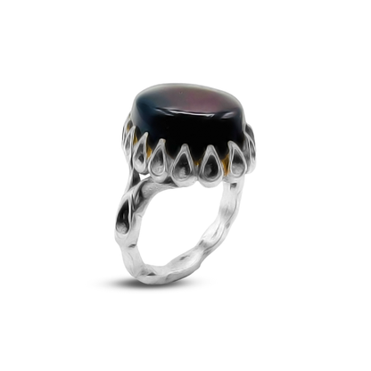 Red Agate Men Ring – Flame band