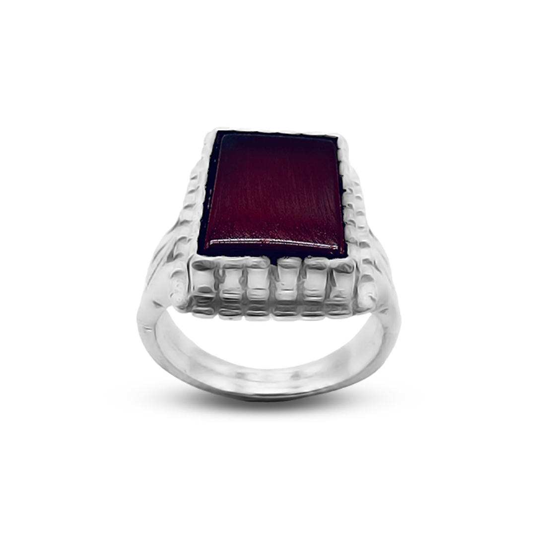 Red Agate Men Ring – Turkish Wall design