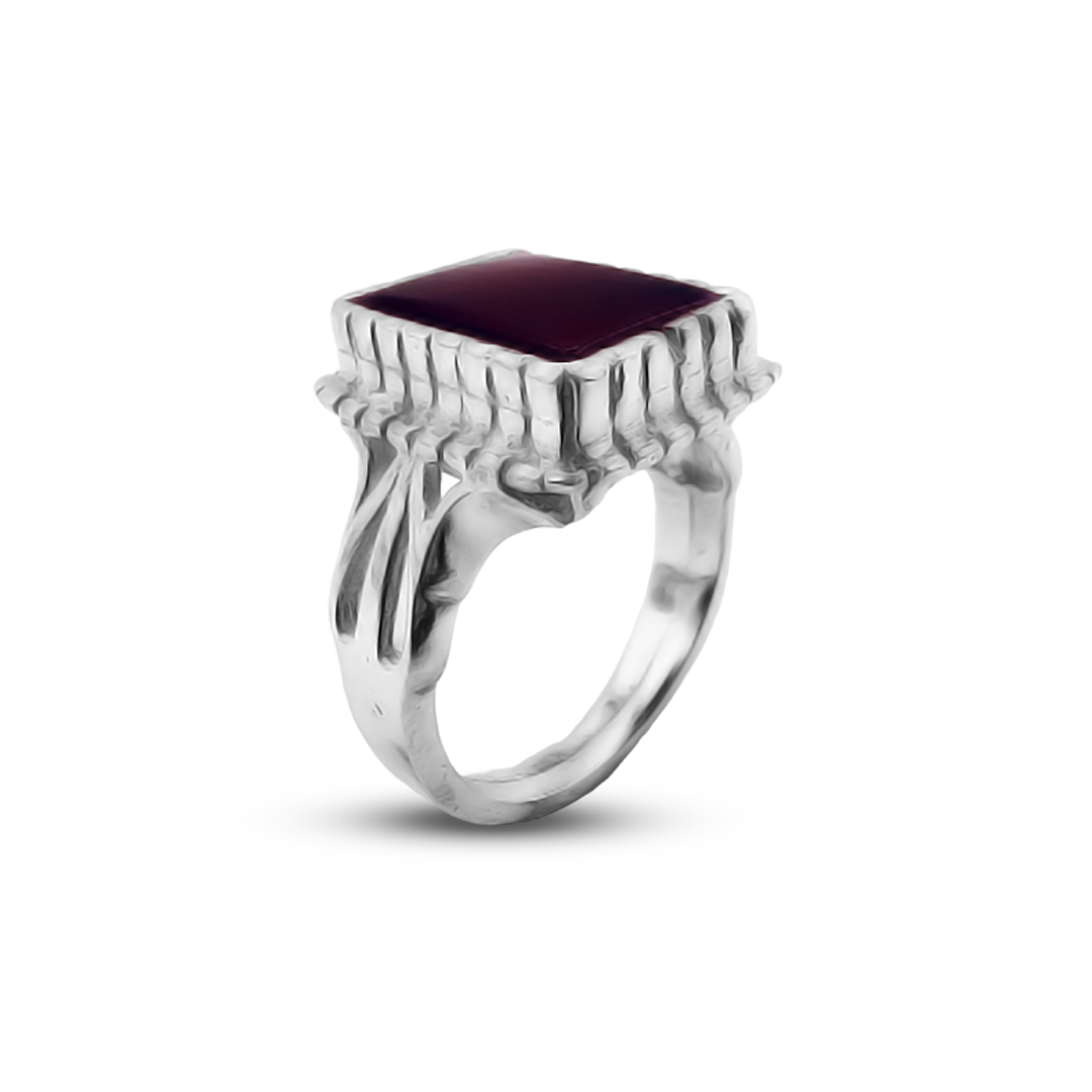 Red Agate Men Ring – Turkish Wall design