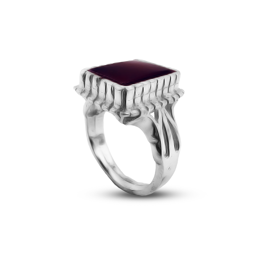 Red Agate Men Ring – Turkish Wall design