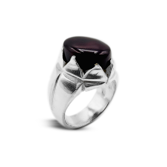Red Agate Men Ring – Rock Frame Band