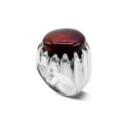 Red Agate Men Ring – Ancient Grass