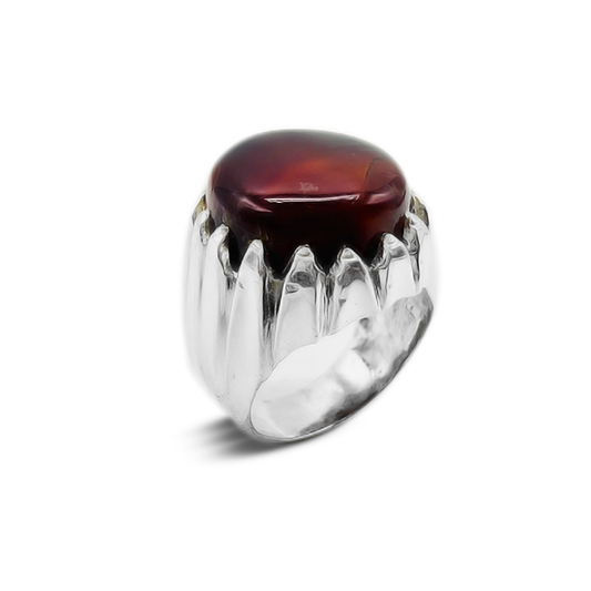 Red Agate Men Ring – Ancient Grass