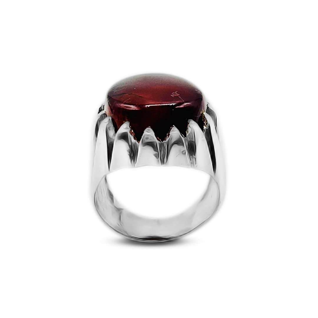 Red Agate Men Ring – Ancient Grass