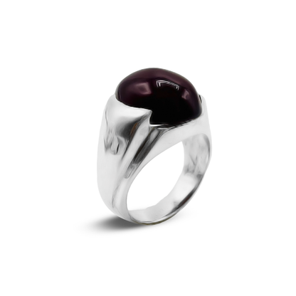 Red Agate Men Ring – Bracket Band Design