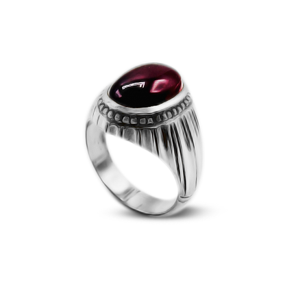 Red Agate Men Ring – Strip Fall Ring