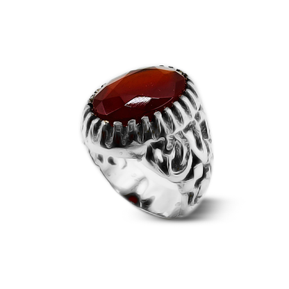 Red Agate Men Ring – Hussain A.S Band Design