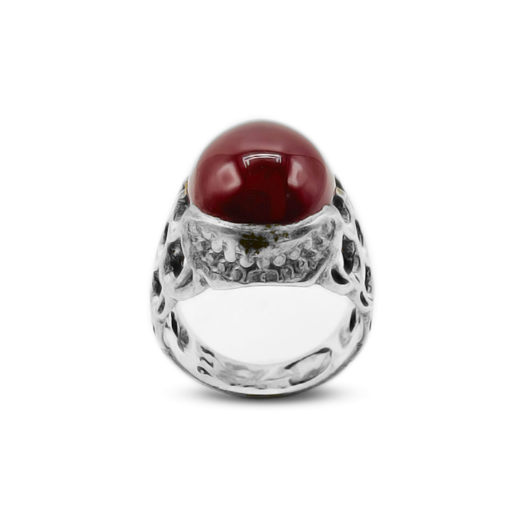 Red Agate Men Ring – seep band