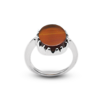 Red Agate Women Ring – Wave Cup Ring