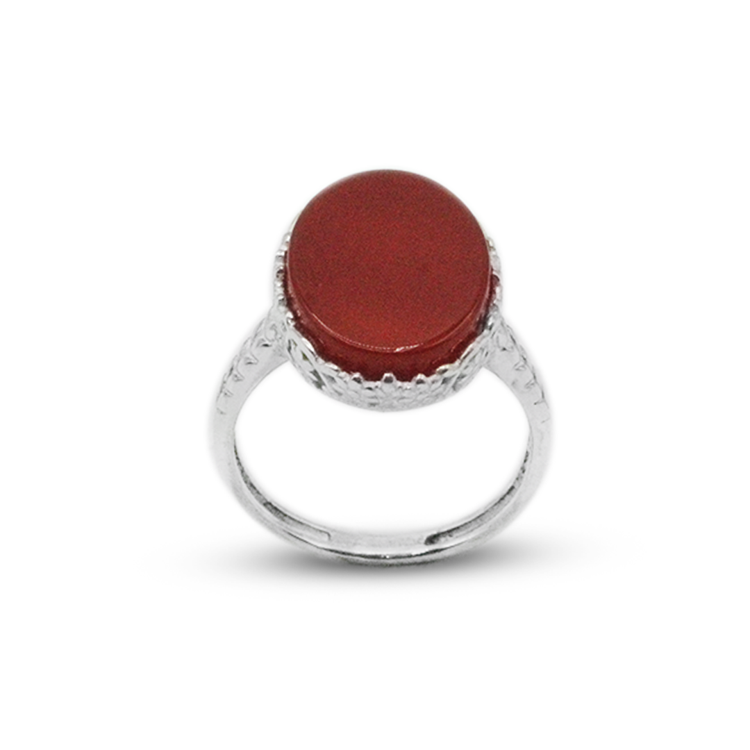 Red Agate Women Ring – Lattice Ring Design