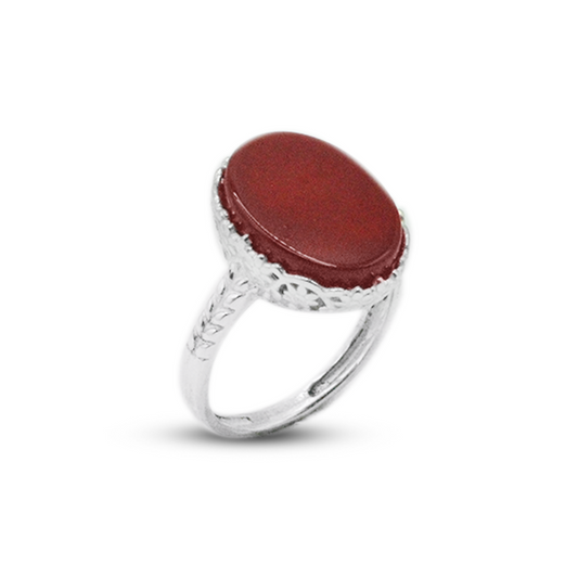 Red Agate Women Ring – Lattice Ring Design