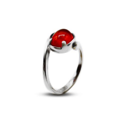 Red Agate Women Ring – By Pass Band