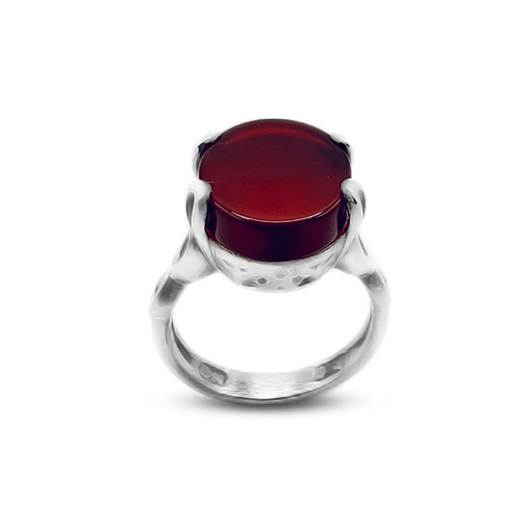 Red Agate Women Ring – Infinity Band