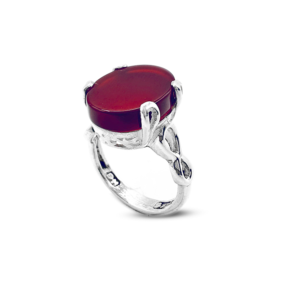 Red Agate Women Ring – Infinity Band
