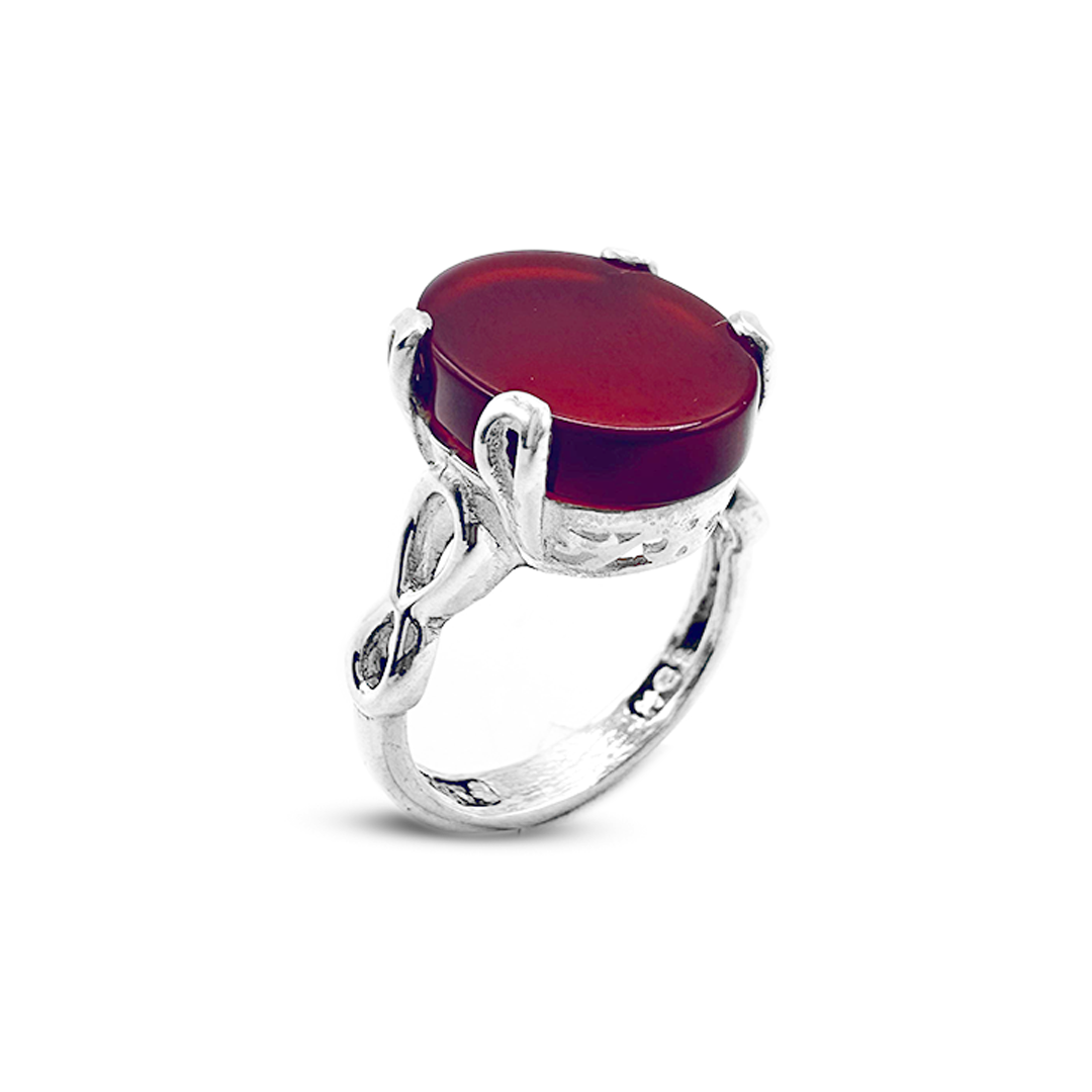 Red Agate Women Ring – Infinity Band