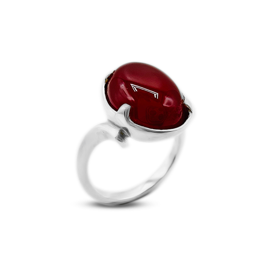 Red Agate Women Ring – Vertical Bypass