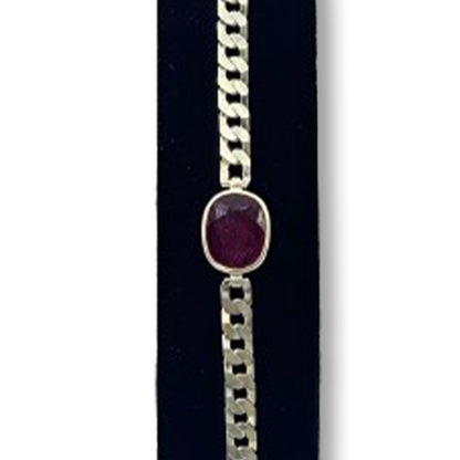 Ruby Bracelet - Vintage Chain Design