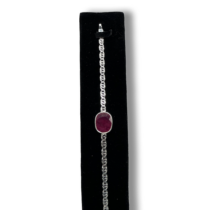 Ruby Bracelet - Vintage Chain Design