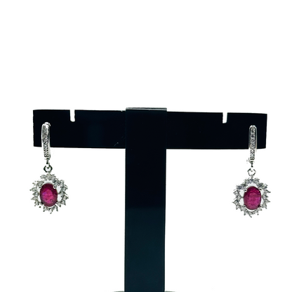 Ruby Earring - Drop Leep Design