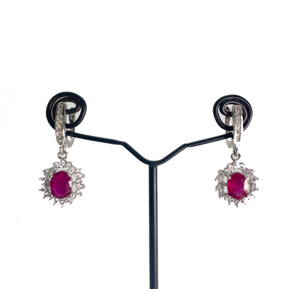 Ruby Earring - Drop Leep Design