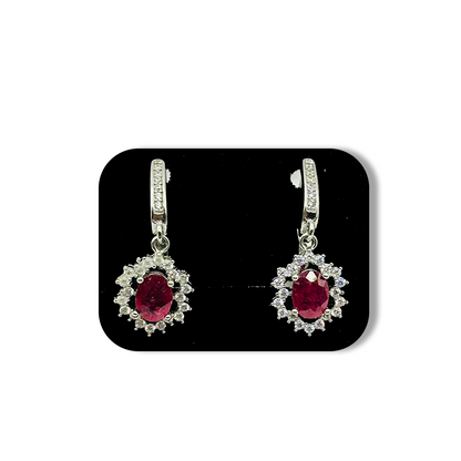 Ruby Earring - Drop Leep Design